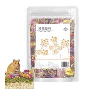 Ropa de cama para hámster - 100 g de Lecho Natural de Flores Secas que Controla Olores | Accesorios para Mascotas Pequeñas | para dormir, jugar, buscar alimento, bañarse, en casa, terrarios, para