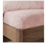 Ropa de Cama Sleepdown - Sábana Bajera Ajustable de Forro Polar, térmica, Lisa, cálida, Agradable y Supersuave, tamaño Super King, Color Rosa Rubor