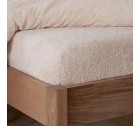 Ropa de Cama Sleepdown - Sábana Bajera Ajustable de Forro Polar, térmica, Lisa, cálida, Agradable y Supersuave, tamaño Doble, Color Natural, sábana bajera doble