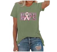 Ropa de cáncer de mama, ropa para mujer, camiseta de concienciación del cáncer de mama, trajes de banda de otoño, camisetas amarillas, Verde claro., S