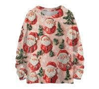 Ropa de casa,Camisolas Natal família,Christmas Sweaters For Women Plus Size Funny Long Sleeve Oversized Crewneck Knit Xmas Sweaters 2024 Sudaderas Cremallera Baratas (Light Blue, L)