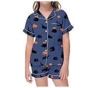 Ropa de casa de Verano para niños, Camiseta de Manga Corta con Estampado niñas, Pantalones Largos, Trajes de Pijamas, Ropa para niños Albornoz De Hombre Toalla Pijamas Niña Piezas