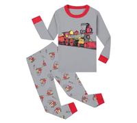 Ropa de casa para niños, Pijamas de Manga Larga con Estampado de Tren de Animados para niños, Pijamas cálidos de otoño e Invierno Hombre Entretiempo Talla S