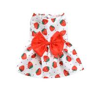 Ropa de conejo con estampado bonito para mascotas, vestidos de verano con lazo para gatos, conejos, ropa de animales pequeños, vestido de conejo, suministros para mascotas