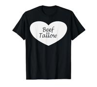 Ropa de corazón de sebo de Res | Diseño Divertido para Amantes del sebo Camiseta gráfica económica, Hombre, Negro, L
