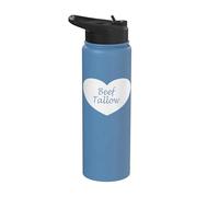 Ropa de corazón de sebo de res | Diseño divertido para amantes del sebo Stainless Steel Insulated Water Bottle