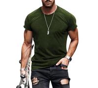 Ropa de Deporte para Hombre, Poliester Running Algodón Técnica Cuello Redondo Ropa Gym Camiseta, Divertidas Crossfit Playa Manga Corta Trekking Tecnicas Camisetas de Algodon Hombre, XL