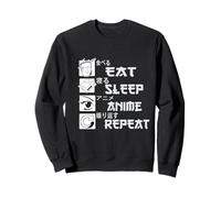 Ropa de Dormir Anime 18+ Otaku Relax Cosplay Comer Dormir Repetir Sudadera