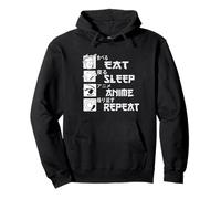 Ropa de Dormir Anime 18+ Otaku Relax Cosplay Comer Dormir Repetir Sudadera con Capucha