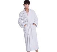 Ropa De Dormir Batas De Toalla De Algodón Vestido De Invierno Para Mujer Bata Para El Hogar Camisón Suelto Ropa De Salón Lencería,Blanco,METRO
