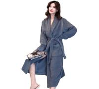 Ropa De Dormir Batas De Toalla De Algodón Vestido De Invierno Para Mujer Bata Para El Hogar Camisón Suelto Ropa De Salón Lencería,gris 1,METRO