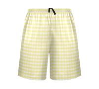 Ropa de dormir cómoda con patrón de cuadros amarillos para hombre, pantalones de pijama para regalos de Navidad, Patrón a cuadros amarillos, S