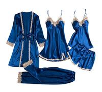 Ropa de Dormir Femenina Elegante con diseño Floral Dorado y en el Pecho para Uso Diario en casa y Vacaciones Estilo cómodo y Sofisticado Tacto Que Te Acompaña