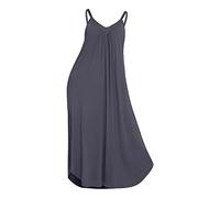 Ropa de dormir para mujer de algodón, camiseta de dormir larga para mujer, pijama sin mangas, traje de casa con cuello en V, camisón suave y cómodo, vestido de malla con tirantes delgados, vestido de