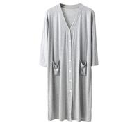 Ropa De Dormir Tipo Cárdigan Holgado, Estilo Drapeado Y Ligero, Albornoz Casual para Rutina baño Momentos Descanso en Vivienda