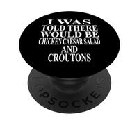 Ropa de Ensalada de Pollo César | Impresionante diseño Divertido de crutones PopSockets PopGrip Adhesivo