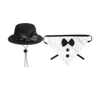 Ropa de estatua de gansos, trajes de gansos al aire libre,Conjunto oficial de decoración de gansos | Tamaño grande 23 pulgadas de alto caballero animal sigla sombreros de mariposa