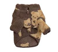 Ropa de Felpa para Mascotas para Perros y Gatos, Abrigo cálido de Invierno para Perros, Chaqueta de Felpa con Bonito patrón con Cierre de botón a presión, cómodo Traje de (XS)