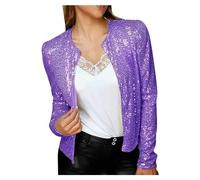Ropa De Fiesta Mujer Blazer Mujer Blazer Cuadros Pantalon Lentejuelas Tallas Grandes Chaqueta Brillo Americana Terciopelo Camiseta Mono Blusa Trajes Vestir Carnaval Otoño Talla Grande Xs Plateada