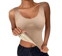 Ropa de fitness Skirt Quick Dry Solid Color Yoga Fitness Short Skirt Running Voleibol Dancing Dress Bustier con acolchado, caqui, L