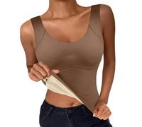 Ropa de fitness Skirt Quick Dry Solid Color Yoga Fitness Short Skirt Running Voleibol Dancing Dress Bustier con acolchado, café, L