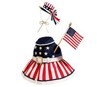 Ropa de Ganso | Vestido Estampado De Estrellas Y Bandera Americana | Decoración De Jardín Con Trajes Festivos Para Ganso,para Exteriores Jardín Sendero Patio Trasero y Delantero Césped Entrada Puerta