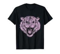 Ropa de gato grande de medio tono con cabeza de tigre rugiente feroz Camiseta