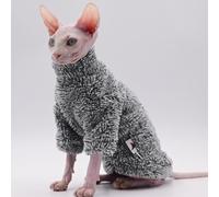 Ropa de gato sin pelo de forro polar suave y cálida ropa de invierno para gatos Sphynx y Devon Rex