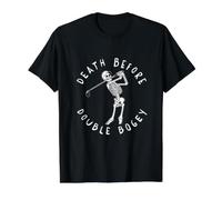 Ropa de Golf Divertida Muerte Antes del Doble Bogey Camiseta gráfica económica, Hombre, Negro, XL