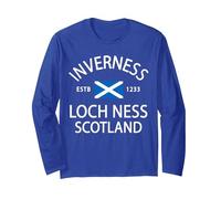 Ropa de Historia Escocesa - Loch Ness - Inverness Escocia Manga Larga, Unisex para Adultos, Azul Real, L