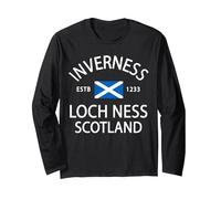 Ropa de Historia Escocesa - Loch Ness - Inverness Escocia Manga Larga, Unisex para Adultos, Negro, S