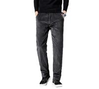 Ropa de hombre Otoño Invierno Elástico Grueso Pantalones de pana Hombres Negocios Sueltos Rectos Pantalones de Mediana, Gris oscuro9, 40
