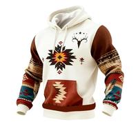 Ropa de hombre vintage con capucha con capucha para hombre elegante sudadera con capucha suéter azteca con capucha estampado occidental clásico carnaval colonia traje de manga larga rayas deporte