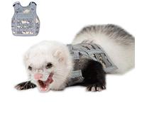 Ropa de hurón para Animales pequeños, arnés de Estilo Militar, Correas de Hombro Ajustables, Malla Suave, cómodo, Duradero, Chaleco Acolchado de Nailon, hurón, Conejillo de Indias, hámster, Conejo,