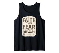 Ropa de inspiración religiosa Faith Over Fear Always Forward Camiseta sin Mangas
