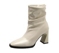 Ropa de Invierno en Oferta de Moda Británica Otoño e Invierno para Mujer, Zapatos Cálidos de Exterior Botas Goma Acolchadas Niña, Color blanco., 42 EU