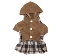 Ropa de invierno para perro | Plaid Dress with Hat for Small Dogs/Puppies/Cold Weather | Warm Fleece Lining, Easy Snap Buttons, Comfortable Polyester (S)