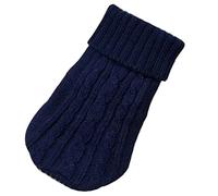 Ropa de invierno para perro, ropa de punto para perros pequeños y medianos, suéter de cachorro de chihuahua, suéter Yorkshire puro, azul marino, XS (4) 0.5-1.5 kg