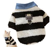 Ropa de invierno para perros, abrigo de invierno para perros, cuello de camisa a rayas, oso de invierno, para mascotas, ropa de invierno cómoda para perros, para perros medianos y mascotas