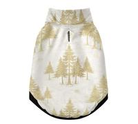 Ropa de invierno para perros, chaqueta cálida para perro, traje resistente al viento con cinturón de seguridad, overol de cuatro patas con cremallera para mascotas en clima frío, patrón de bosque de