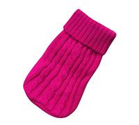 Ropa de invierno suéter para mascotas, perros, cachorros, abrigo para gatos pequeños, ropa para mascotas, suéter para perro niña para invierno (rosa fuerte, S)