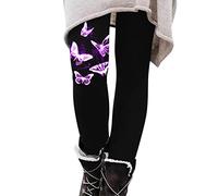Ropa de invierno Valentine Day Cute Print Casual Cómodo Leggings de casa Pantalones de Bota Pantalones de Invierno Clásicos, D-Violeta, S