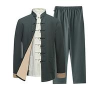 Ropa de Kung Fu de manga larga de lino y algodón tradicional chino para hombre, uniforme de Tai Chi, ropa de Wing Chun para hombre, traje Tang, chaqueta Hanfu, camisa, abrigo, traje de artes marciales