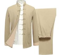 Ropa De Kung Fu De Manga Larga De Lino Y Algodón Tradicional Chino para Hombre, Uniforme De Tai Chi, Ropa De Wing Chun para Hombre, Traje Tang, Camisa, Abrigo, Traje De Artes Marciales D,190