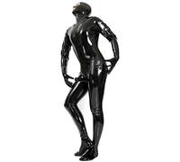 Ropa de Látex Sexy para Hombres Chastity Camisa de Fuerza Escenario Erótico Charol Lencería Disfraz con Condones Fetiche Bondage Esclavo Sm Body Completo Catsuit(M)