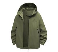 Ropa de lluvia para mujer, chaqueta impermeable, para mujer, con capucha, extraíble, con capucha, de moda y parka, cómoda protección solar, abrigos con cremallera, senderismo, verde claro, 4X-Large
