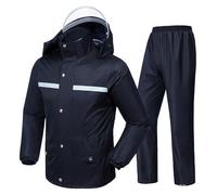 Ropa de lluvia Wangcmcol para actividades al aire libre, conjunto superior e inferior con banda reflectante, puños elásticos, máscara extraíble para ciclismo, viajes (XL)