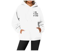 Ropa de luto Mujer Estampado Sudadera con Capucha con Manga Larga Camiseta de Bolsillo Suéter Excepcional, Blanco, M