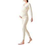 Ropa De Maternidad Para Mujer,Ropa Interior Térmica,Camiseta De Lactancia, Juego De Ropa De Dormir Para Embarazo, Camisetas Térmicas Y Pantalones, Cómodo Y Suave,Lavable A Máquina E,M(40-50kg)