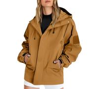 Ropa de moda para mujer para cada ocasión, impermeable y resistente al viento, chaqueta impermeable fina para mujer, naranja, 3XL